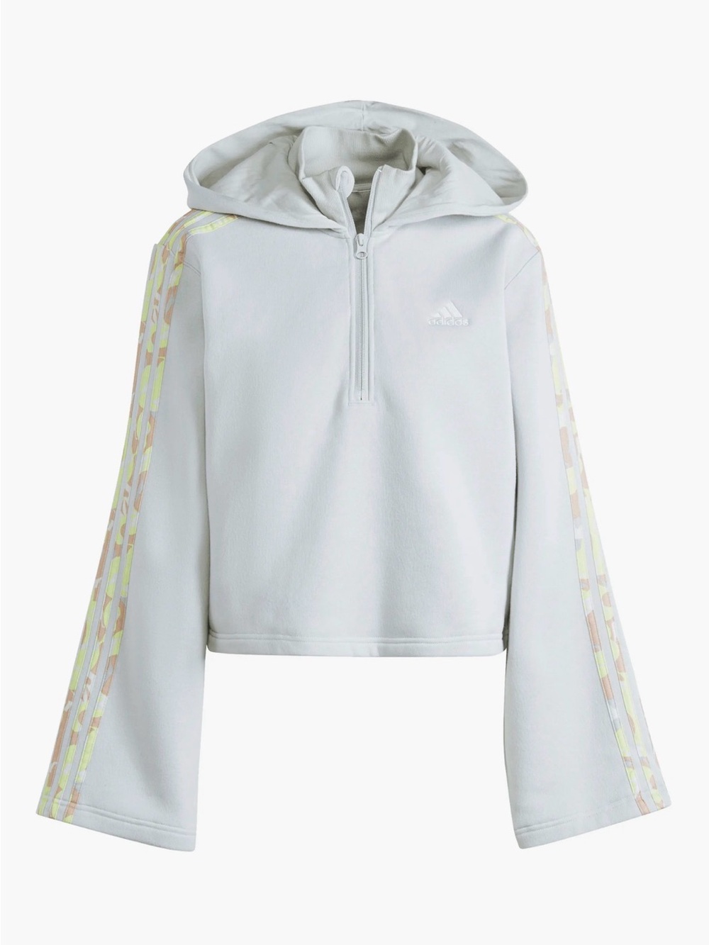 NWT Adidas Light Gray Hooded Half-Zip Jacket